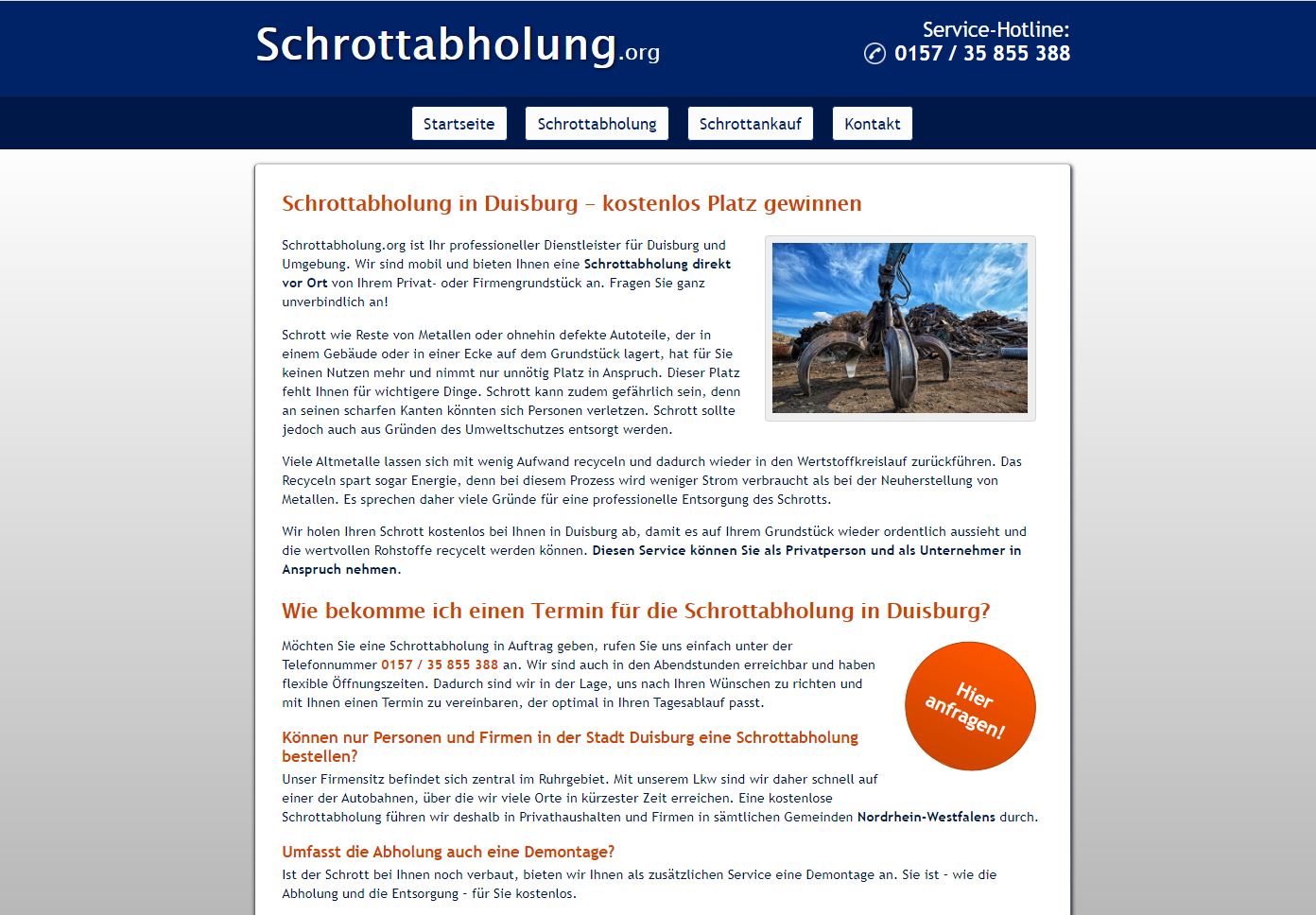 Schrottabholung Duisburg – mit Schrott Geld verdienen
