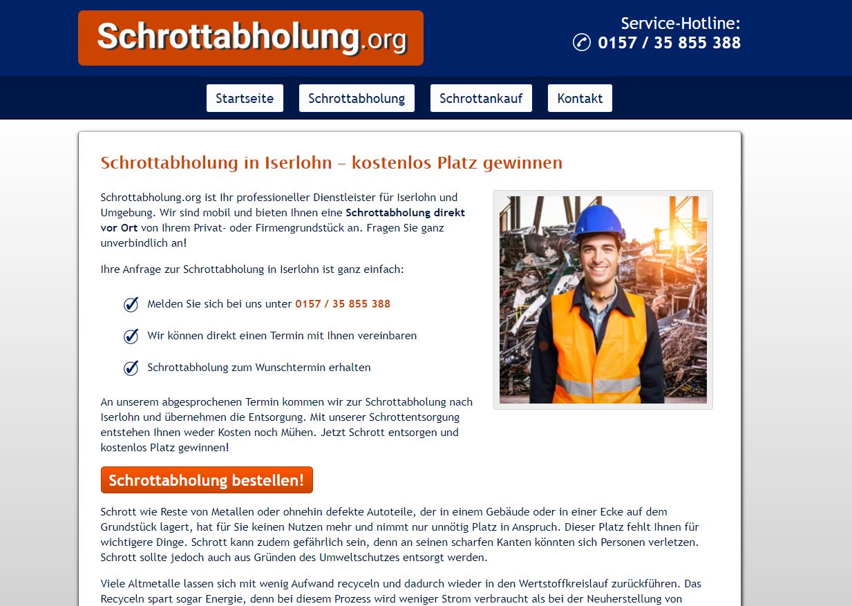 Schrottabholung Iserlohn und dem Recycling in NRW