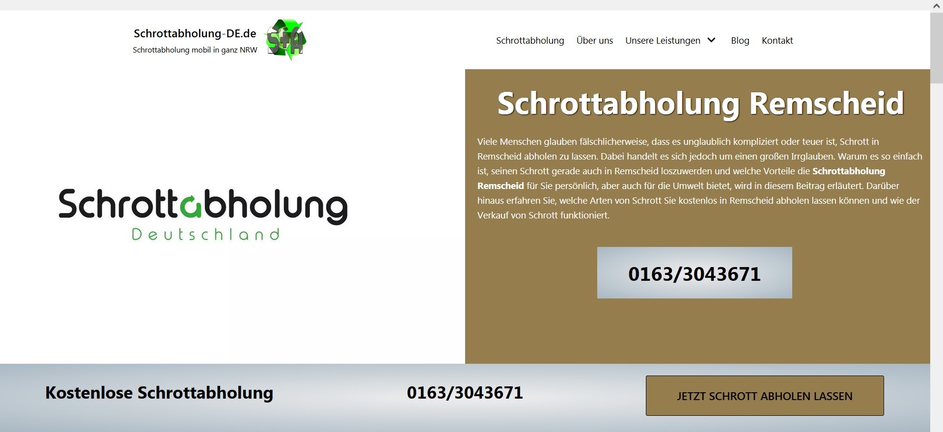 Kostenlose Schrottabholung in ganz Nordrhein-Westfalen – Online Altmetall verkaufen Bottrop