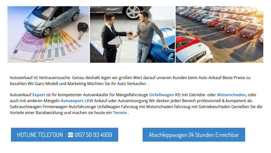 Autoankauf-Würzburg kauft wirklich jedes Fahrzeug, egal in welchem Zustand es sich befindet. Auch fahruntüchtige oder defekte Fahrzeuge mit Motorschäden